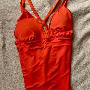 Old Navy Bright Orange Cross-back One-Piece